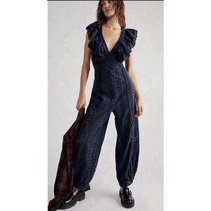 Free People 'Mikayla' Jumpsuit Size SMALL in Blue